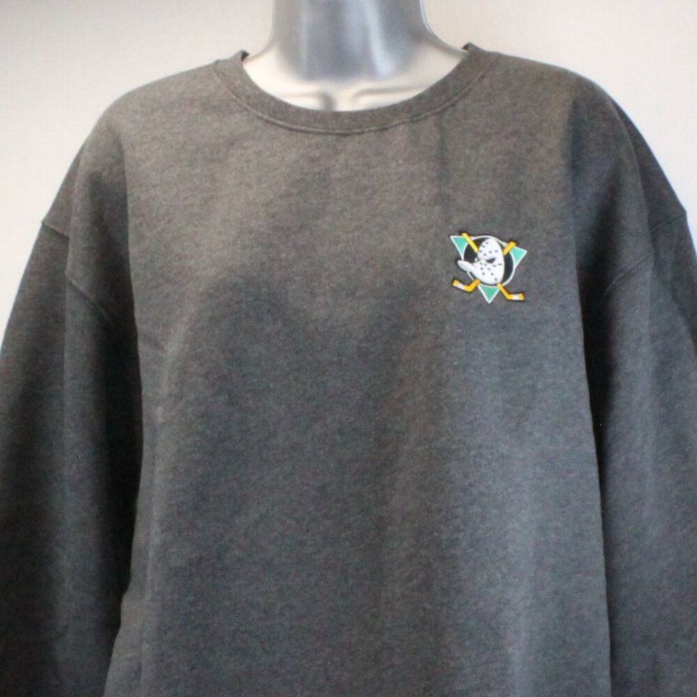 Anaheim Ducks Fleece Oversized Crew Neck Long Sleeve Vintage Sweatshirt Women's